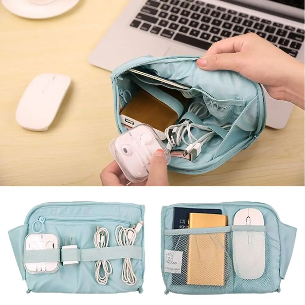 Data Cable Charger Digital Accessories Travel Cable Organizer Bag Small Zipper Pouch Cosmetic Storage Bag Electronic Organizer