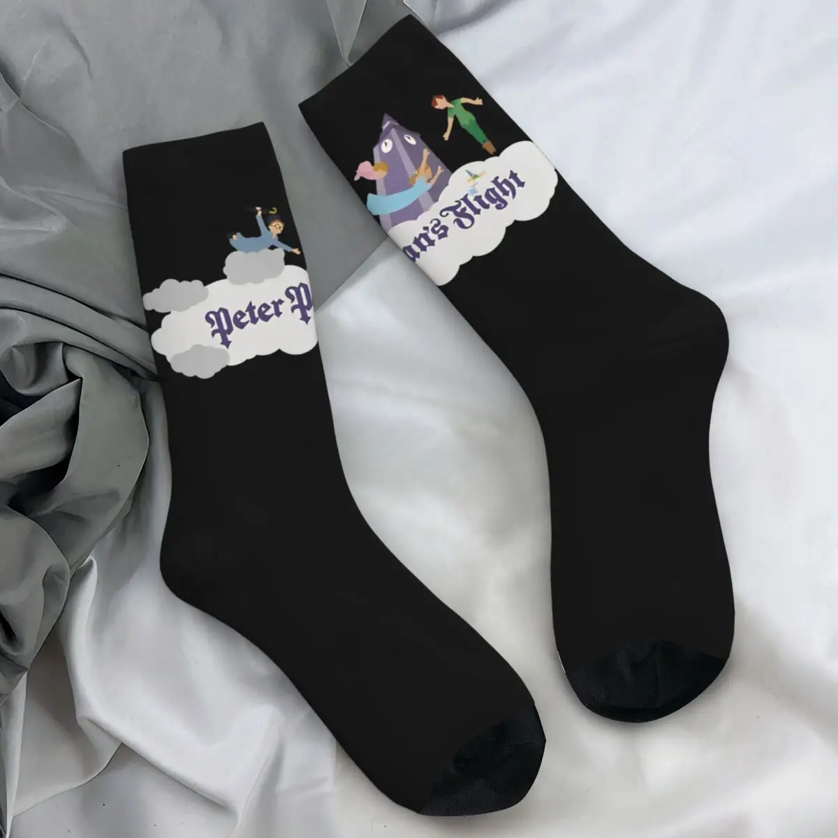 Tinker Bells Socks Peter pan Modern Stockings Men Soft Breathable Outdoor Sports Socks Autumn Pattern Non Slip Socks