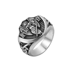 St. Michael Solid Ring For Man 316L Stainless Steel Jewelry Angel Ring Size 7-13