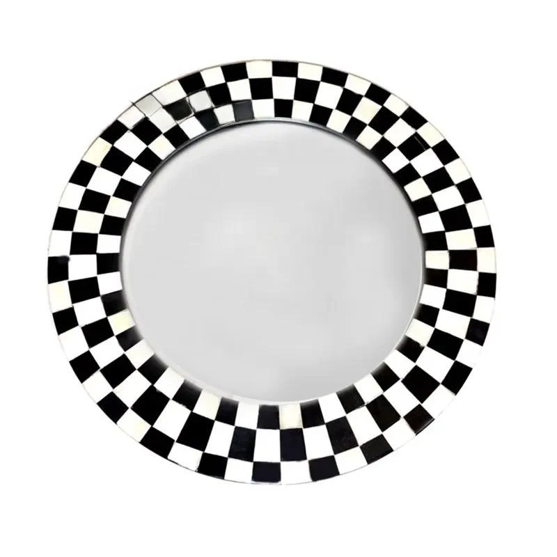 High Quality Retro Bone Inlaid Frame Decorative Wall Mirror for Wedding Christmas Home Decoration Factory Direct Sales