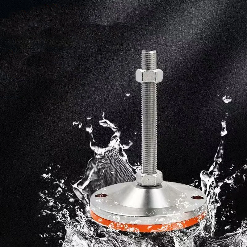 1Pcs Heavy Duty Adjustable Leveling Feet M8 M10 M12 M14 M16 Anti-Vibration Rubber Base D40 D50 D60 D80 Furniture Leveler