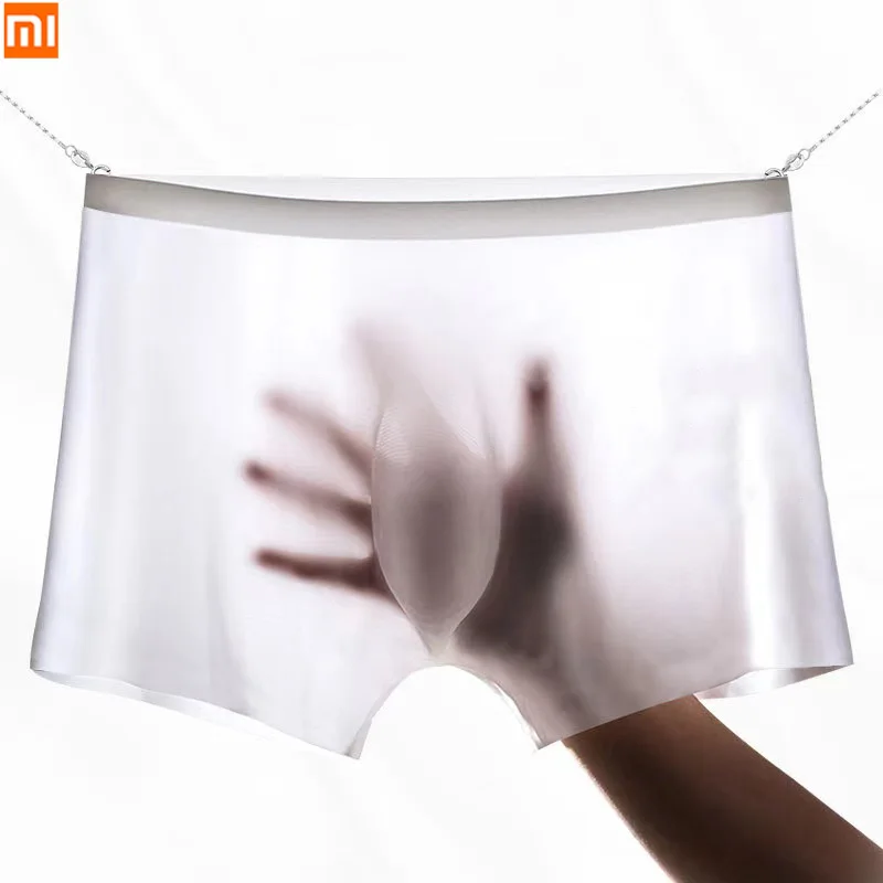 Xiaomi mijia-ropa interior de seda de hielo para hombre, Calzoncillos Bóxer 3D ultrafinos, cómodos, transpirables, de secado rápido, 3 uds.