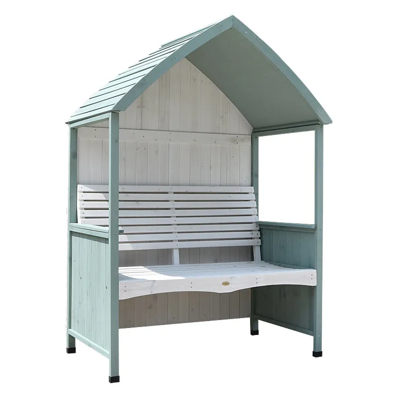 

Garden Chair Outdoor Solid Wood Villa European and American Sunshade Double Park Chair