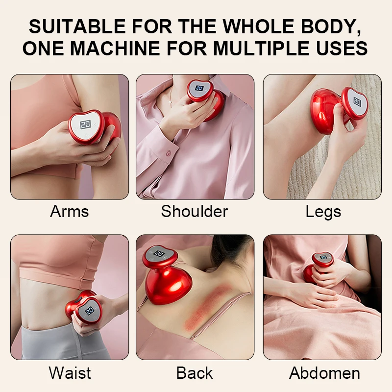 Electric Meridian Brush Gua Sha Vibrate Microcurrent Hot Compress Scraping Lymphatic Drainage Machine Fat Burner Body Massager
