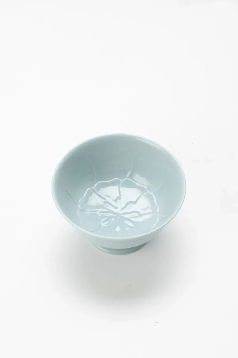 Shantang porcelain, cherry blossom bowl, Song porcelain all handmade tableware, red glaze