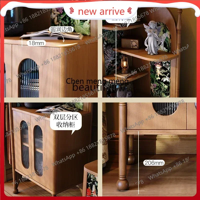 SS new style Solid wood corner cabinet French antique living room corner shelf French retro, triangular bookshelfss 7486