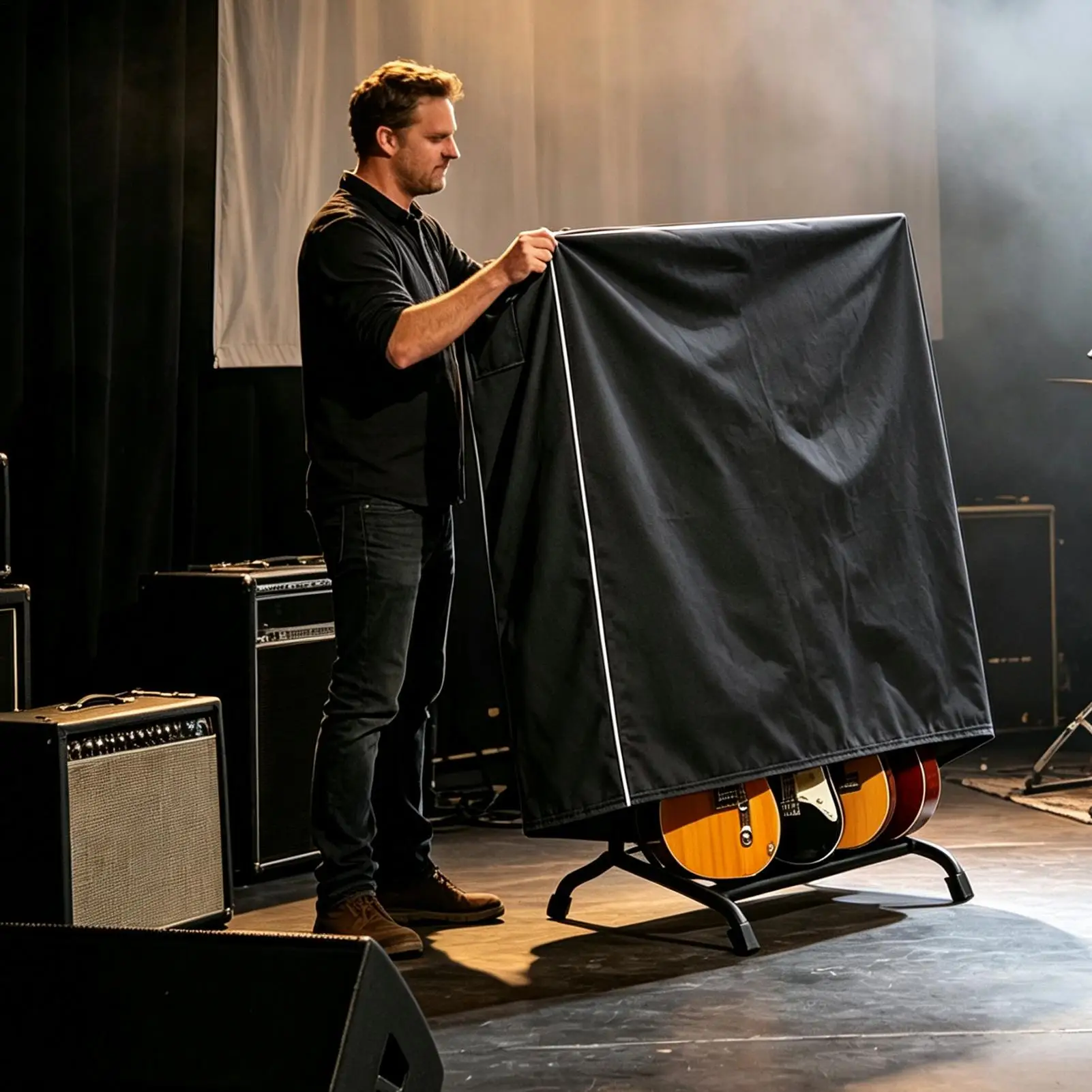 Multiple Guitar Stand Cover 43x47 X19 Inches Scratch Resistant Dust Proof Protection Home Studio Accessories For Home Studio