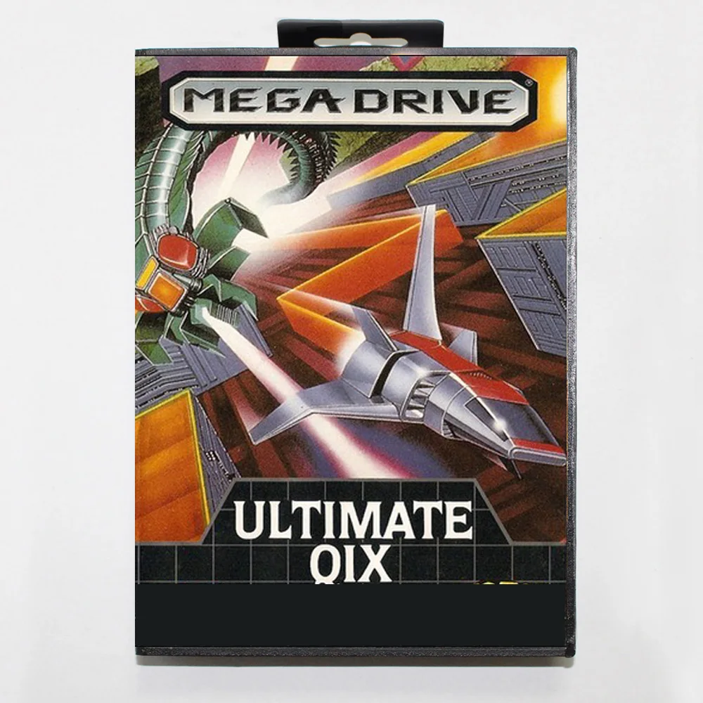 Nova chegada final qix md cartão de jogo 16 bits br capa para sega megadrive genesis cartucho console de videogame