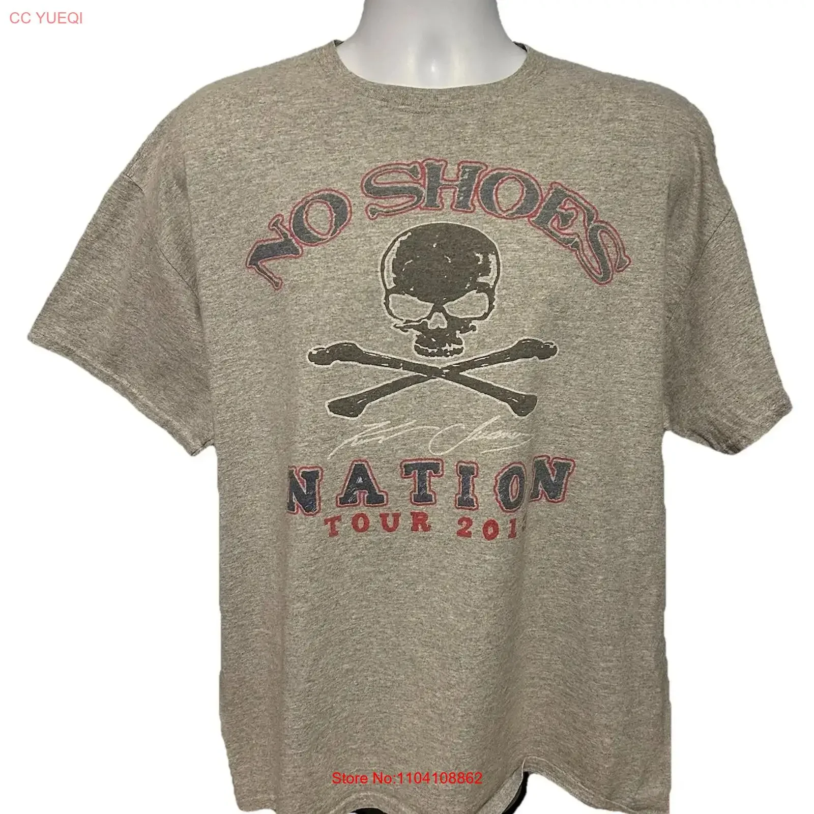 Kenny Chesney No Shoes Nation Tour 2013 T Shirt Men XL Heather Gray s vintage Washed designer clothes Top For Everyday Wear