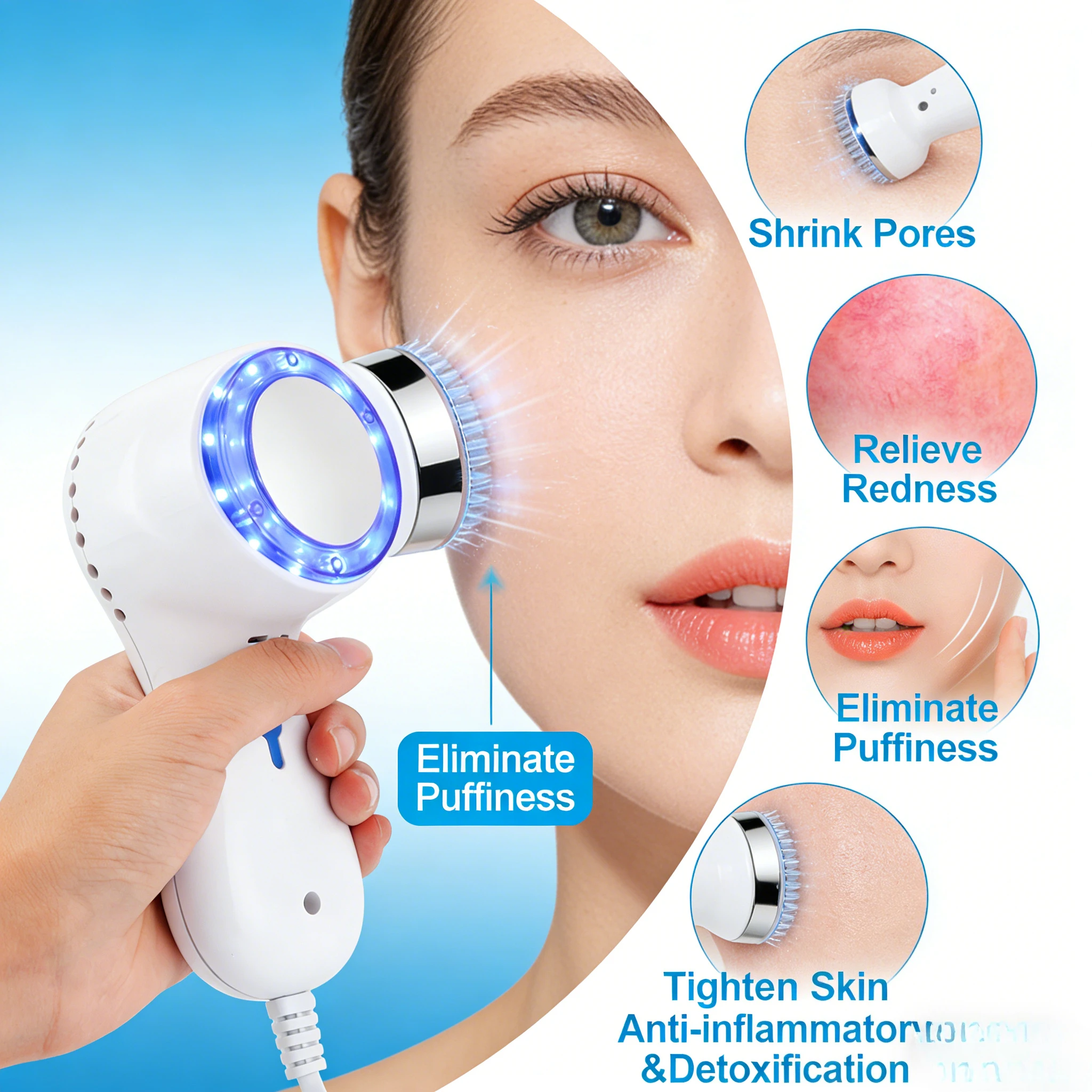 

Аппарат для криотерапии и охлаждения кожи: холодный компресс, синий фотон, Skincooler. Мгновенно уменьшает отеки, сужает поры, успокаивает чувствительную кожу.