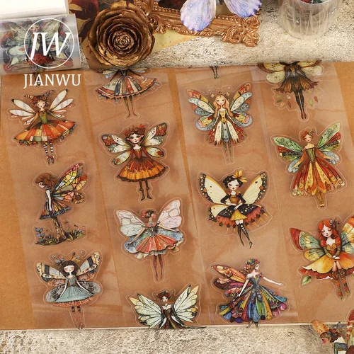 Imagen 2 del producto JIANWU 60mm * 200cm Vintage fantasía Hada personaje paisaje Material Collage álbum de recortes PET cinta creativa DIY diario papelería