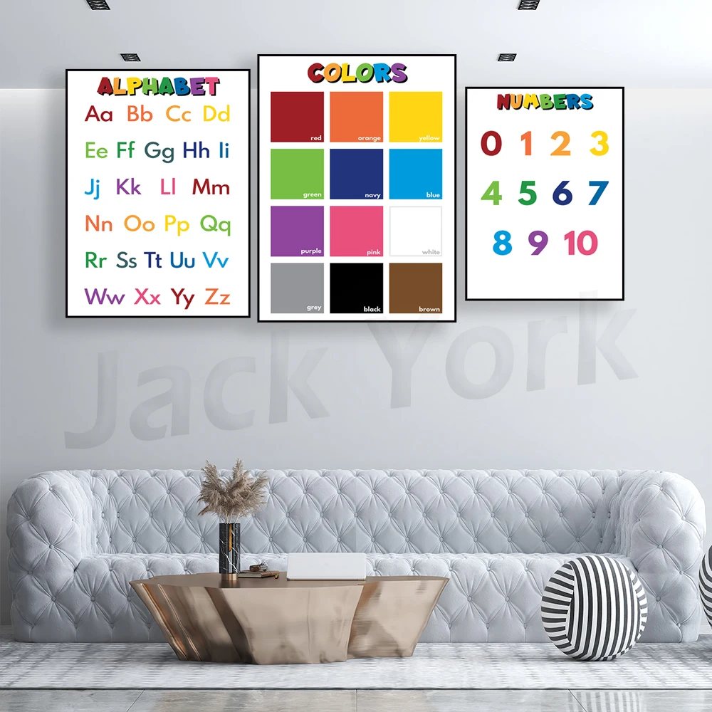 

COLOR NAMES,ALPHABET,NUMBERS for kids, Educational poster, Preschool learning, Learn NUMBERS, Classroom Poster