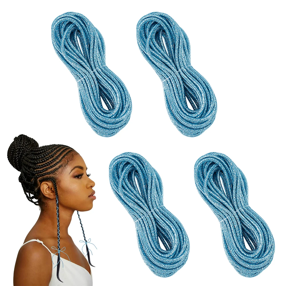 4Pcs 21.8 Yards Green Dreadlock Braids Hair Accessories Hair Strings for Braids Styling Hairs Braiding String Braiding Hairs