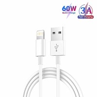 3A USB A to Lightning Cable For iPhone 14 13 12 11 Pro Max Plus XR Max USB A Fast Cable Charger Wire Phone Accessories 1M 2M 3M