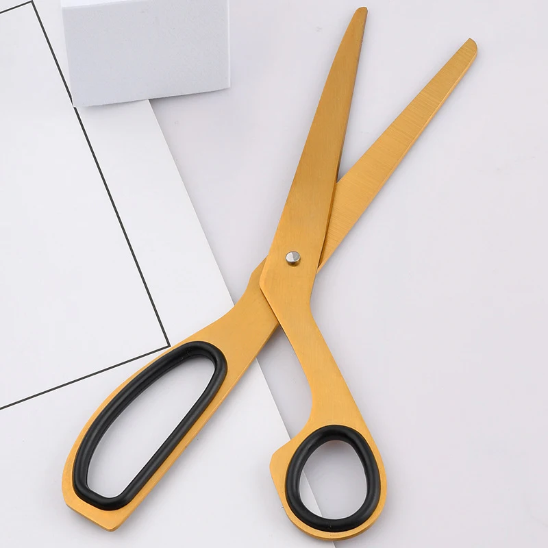 Stainless Steel Scissors Golden Asymmetry Sharp Paper Cutter Knife Cutting Tools Fabric Cutter Tailor Household Office Art Tool