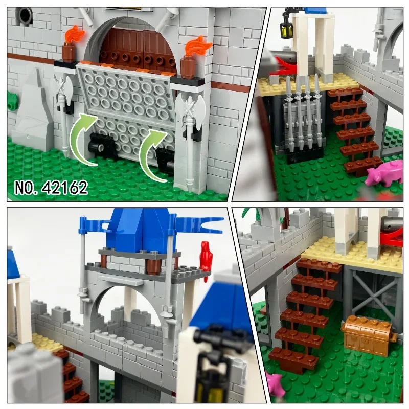 Accesorios de escena Moc, bloques de construcción, Castillo del siglo creativo, fortaleza militar, juguetes para niños, regalos de cumpleaños