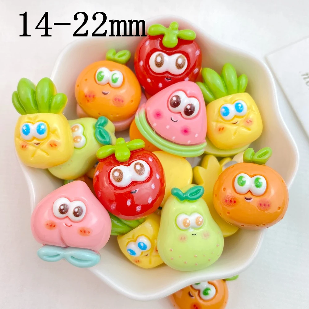 10 Pcs New Cute Cartoon Watermelon, Orange, Strawberry, Peach, Pear Resin Scrapbook Diy Jewelry Wedding Hairpin Decorate
