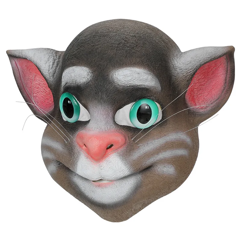 Latex Katzenkopf-Maske für Erwachsene Halloween-Party Cosplay-Kostüm-Maske – Detail 5