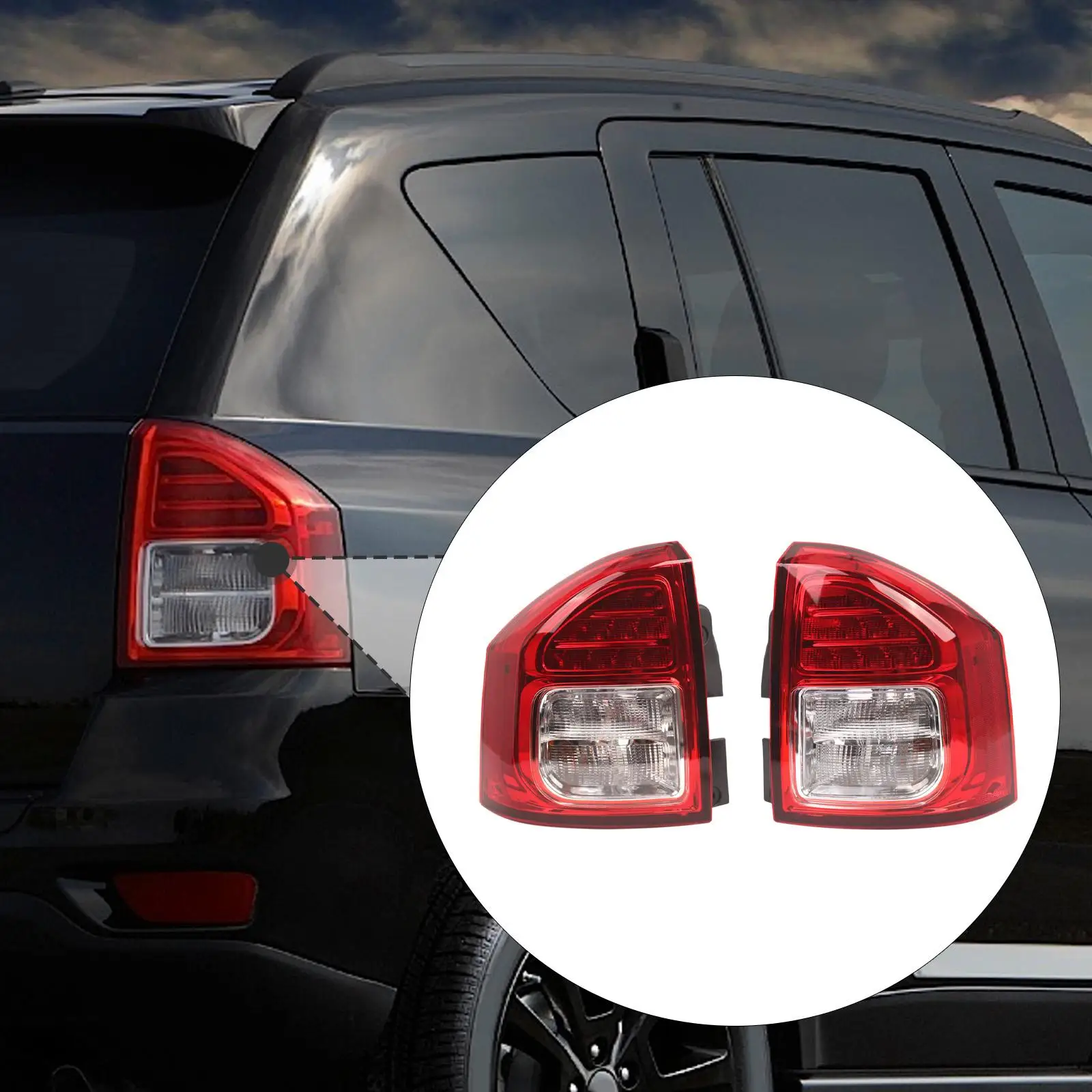 Car Rear Lamp for Jeep Compass 11-13, Easy Installation, Automotive Parts, Tail Light Tail Lamp Direct Replacement