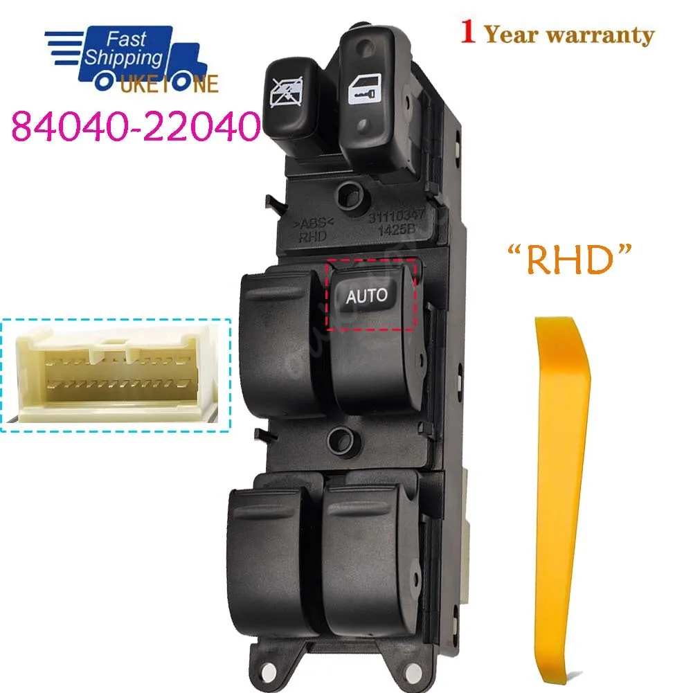 

84040-22040 For Toyota Chaser Mark Cresta JZX100 1996-2001 Front Right Master Driver Side Power Window Door Master Switch Button