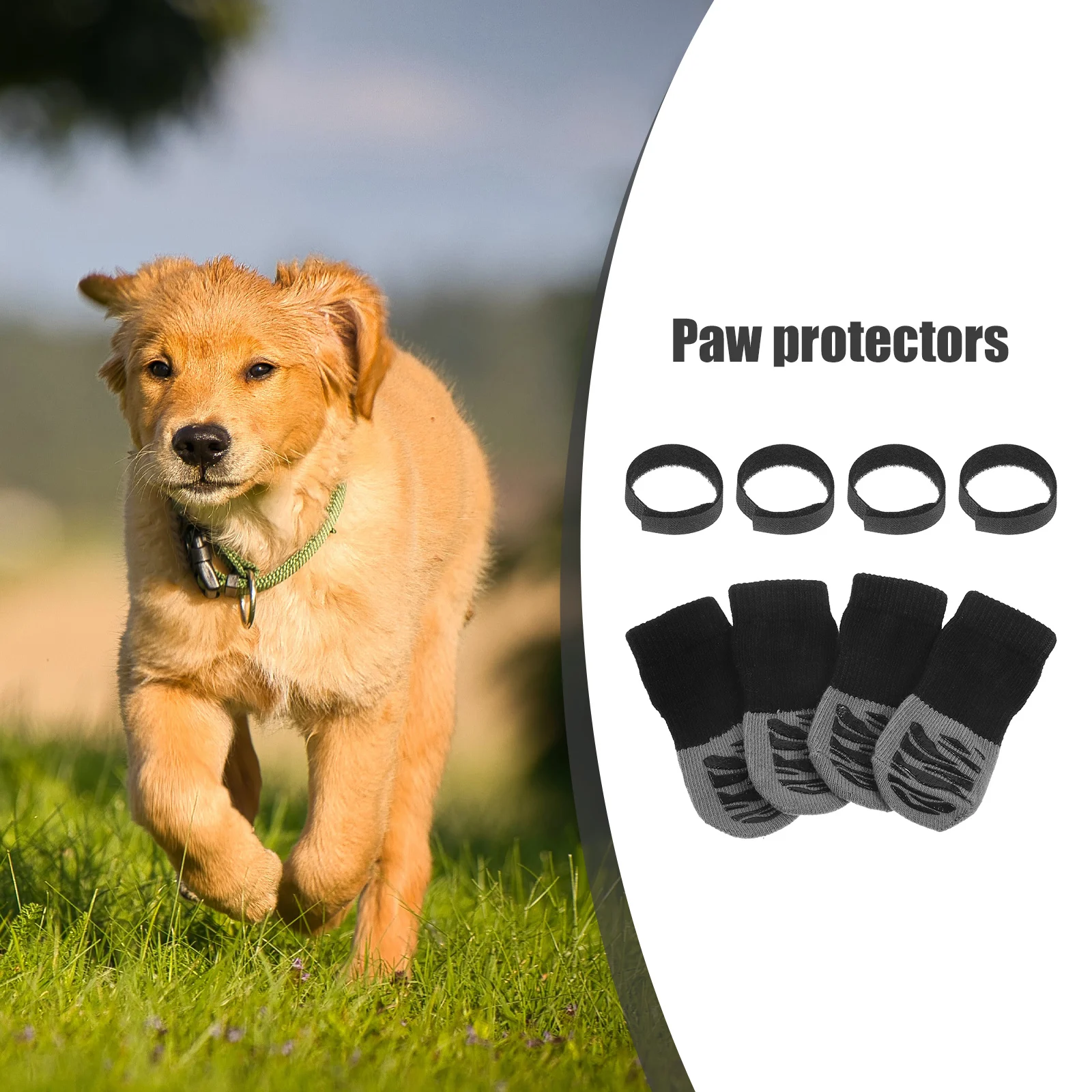 

4 Pcs Pet Non-slip Shoes Socks for Small Dogs Cats Outdoor Paw Kitten Nylon Washable