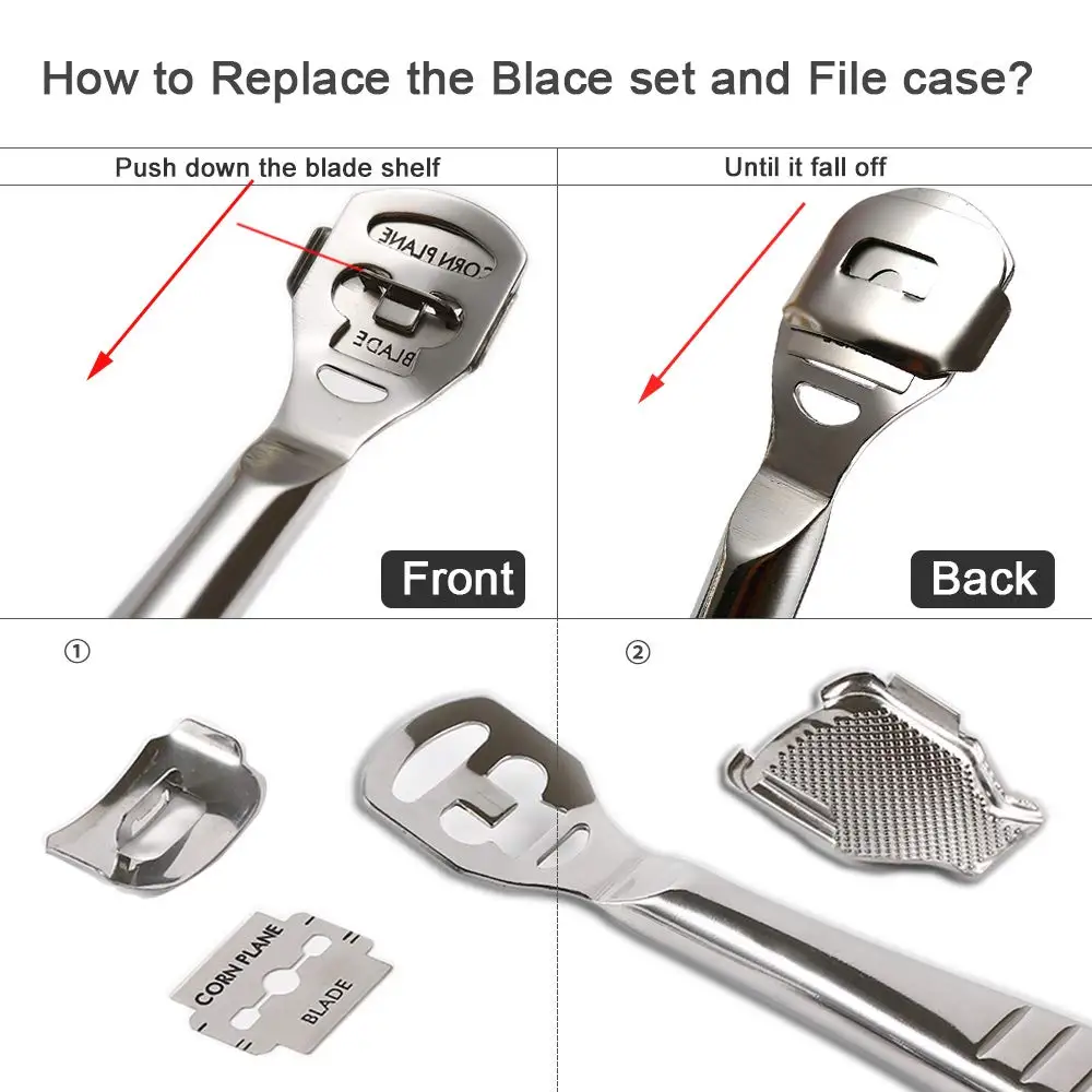 Nóż do pedicure strugarka do martwego naskórka strugarka do stóp ze stali nierdzewnej skrobak do stóp strugarka do pedicure skrobak do skóry stóp