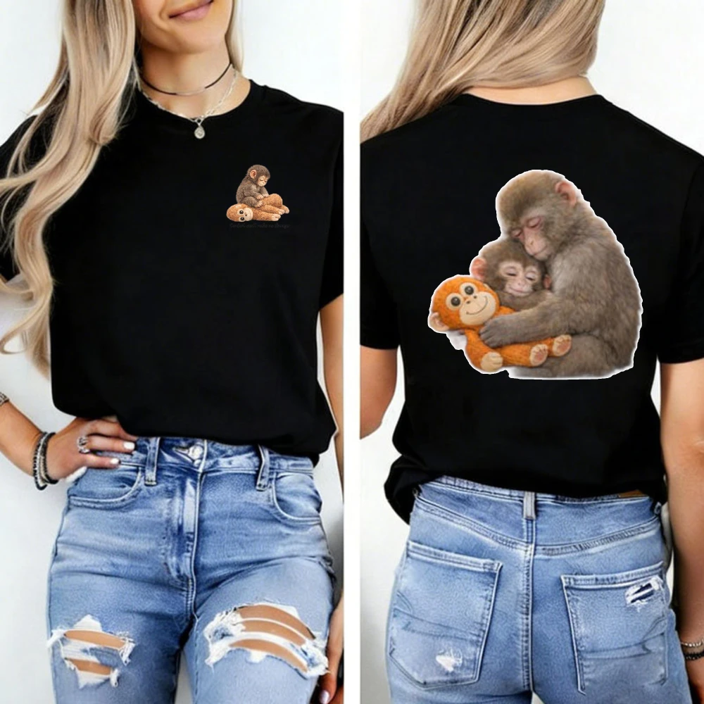 Punch Monkey Graphic T-Shirt Unisex Soft Cotton Casual Streetwear Black Printed Tees for Men Women Gift Idea Funny Tshits