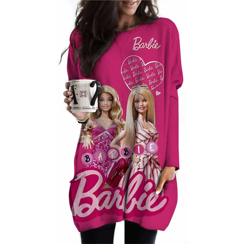 Womens Fashion Barbie Princess print T-Shirt Long Sleeve Shirt Loose Casual Streetwear Tops Trendy Ladies Fashion Rules Print