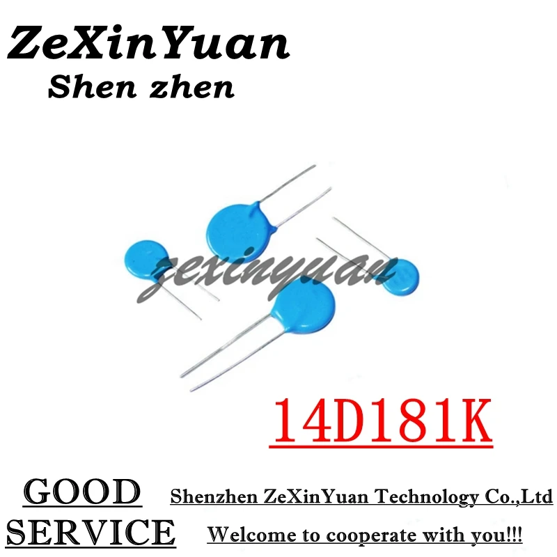 10 шт./лот 14D181K 181KD14 14K181 180 в 14 мм Варистор пьезорезистор