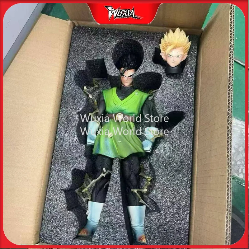 Figurine GK double tête Son Gohan verte de 32 cm, modèle Dragon Ball, figurine d'anime, décoration de bureau, meilleur cadeau d'anniversaire