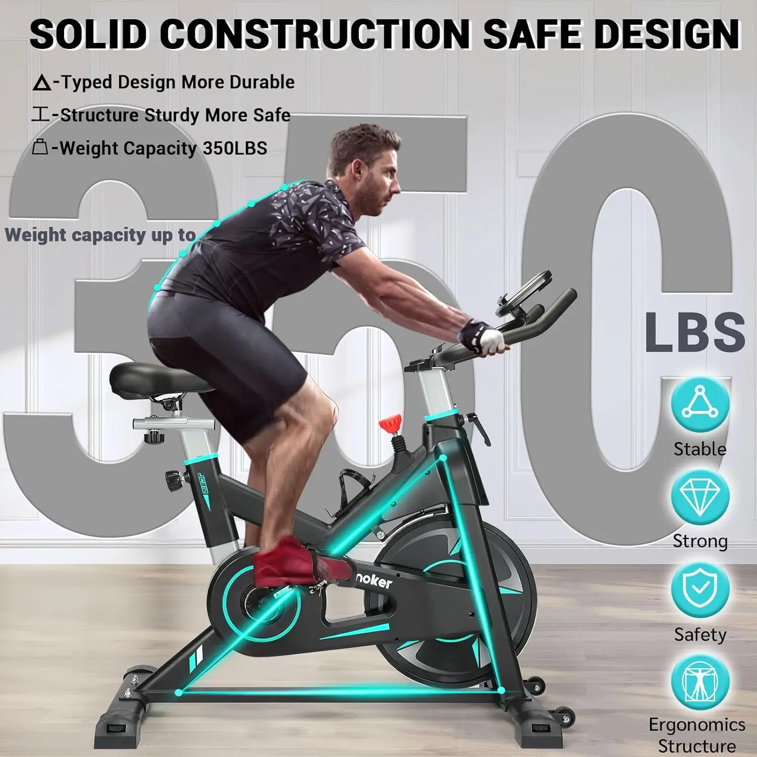 Indoor Cycling Bike/Stationary Bike for Home, Indoor Bike with Silent Belt Drive, Heavy Flywheel and LCD Monitor for Home