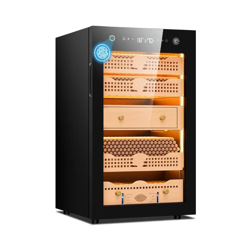 28C CIGARLOONG ضاغط درجة الحرارة والرطوبة المستمر الشهير خزانة سيجار الأرز المبردة بالهواء مع WIFI وبصمة الإصبع #1