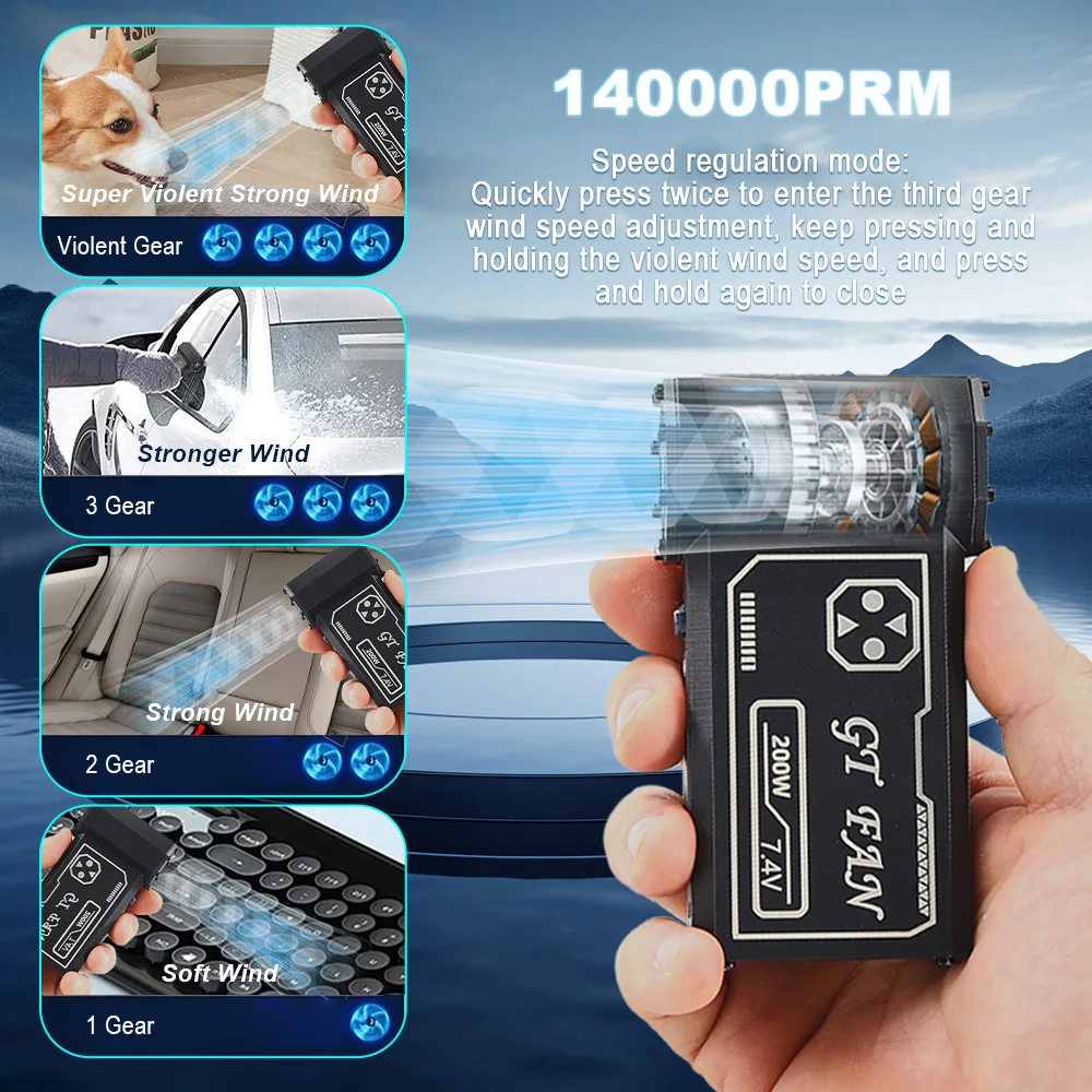 Neue 140,000 RPM Luft Gebläse Turbo Jet Fan Elektrische Power Display Handheld Mini Staub Reiniger High Speed Duster Gun Reinigung werkzeug