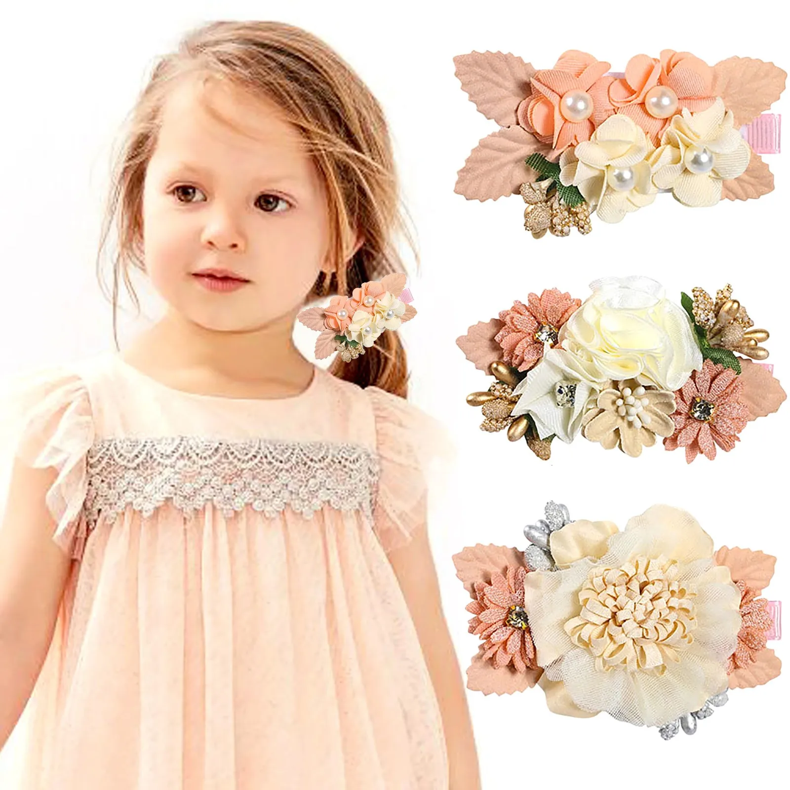 

Small Hair Clips Non Slip Hair Baby Flower Flower Girls Clips Hair Accessories Set Bow Hair Hair clip French Banana Clip