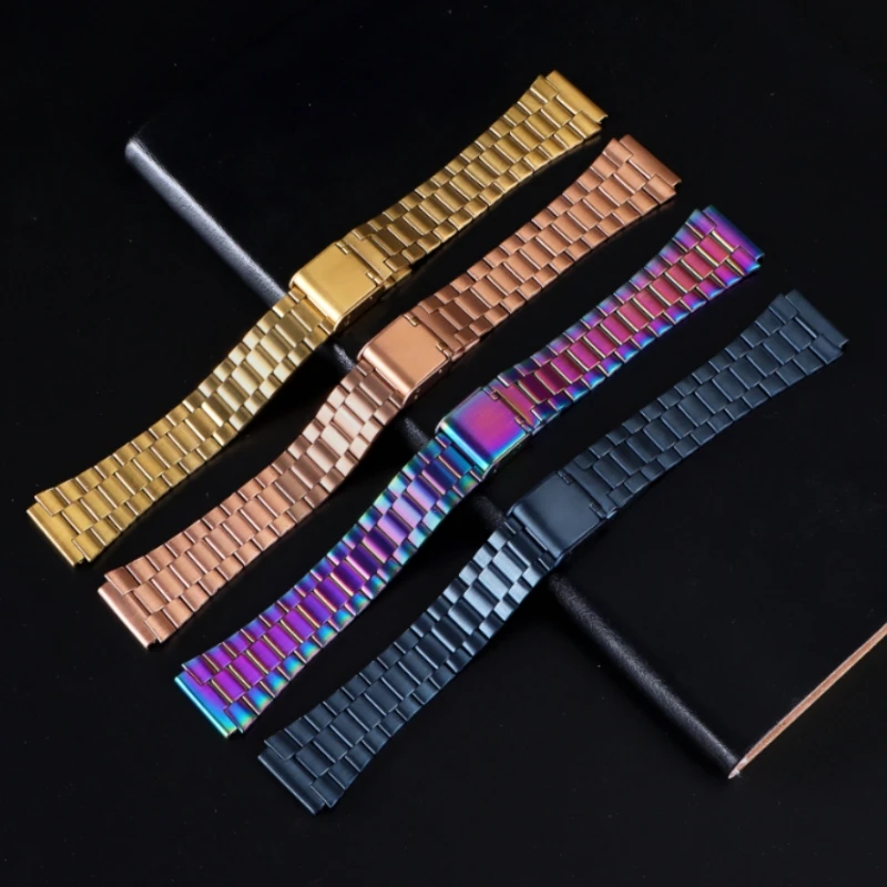 For CASIO Watchband Stainless Steel Strap for F91W F84 F105 F108  A158 A168 AE1200 AE1300 B650 AQ230 AE500W Metal Strap 18mm