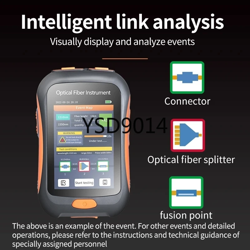 NK2800 Active Fiber Test 1550nm 80Km Optical OTDR Tester Mini Reflectometer with Event Map VFL OLS OPM Touch Screen SC Connector