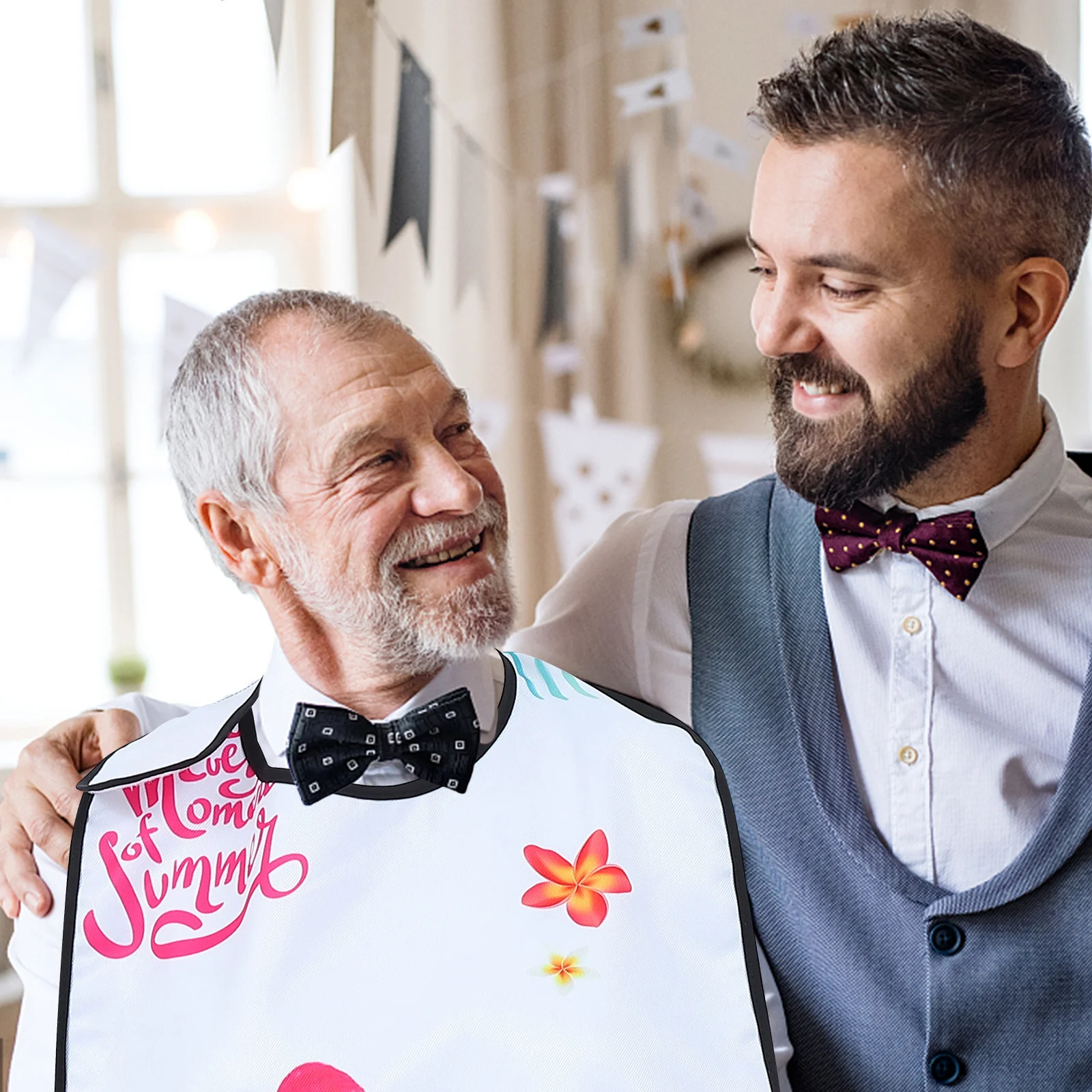 

1Pcs Adult Eating Bib Waterproof Polyester Reusable Adjustable Durable Bib for Elderly Clothing Protection Adult Rice Apron