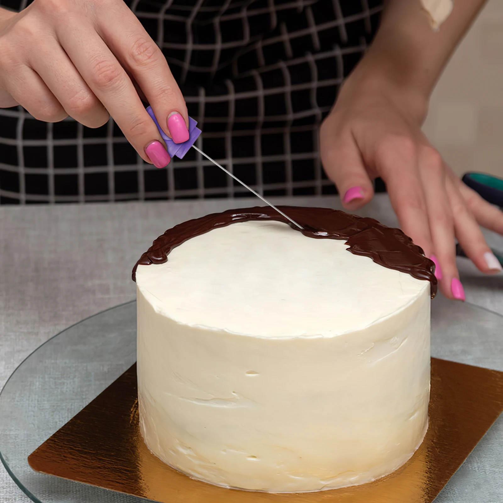 

2Pcs Cake Skewer Stainless Steel Baking Pin for Perfectly Baked Goods Easy Grip Handle Heat Resistant Cake Testing Tool DIY Home