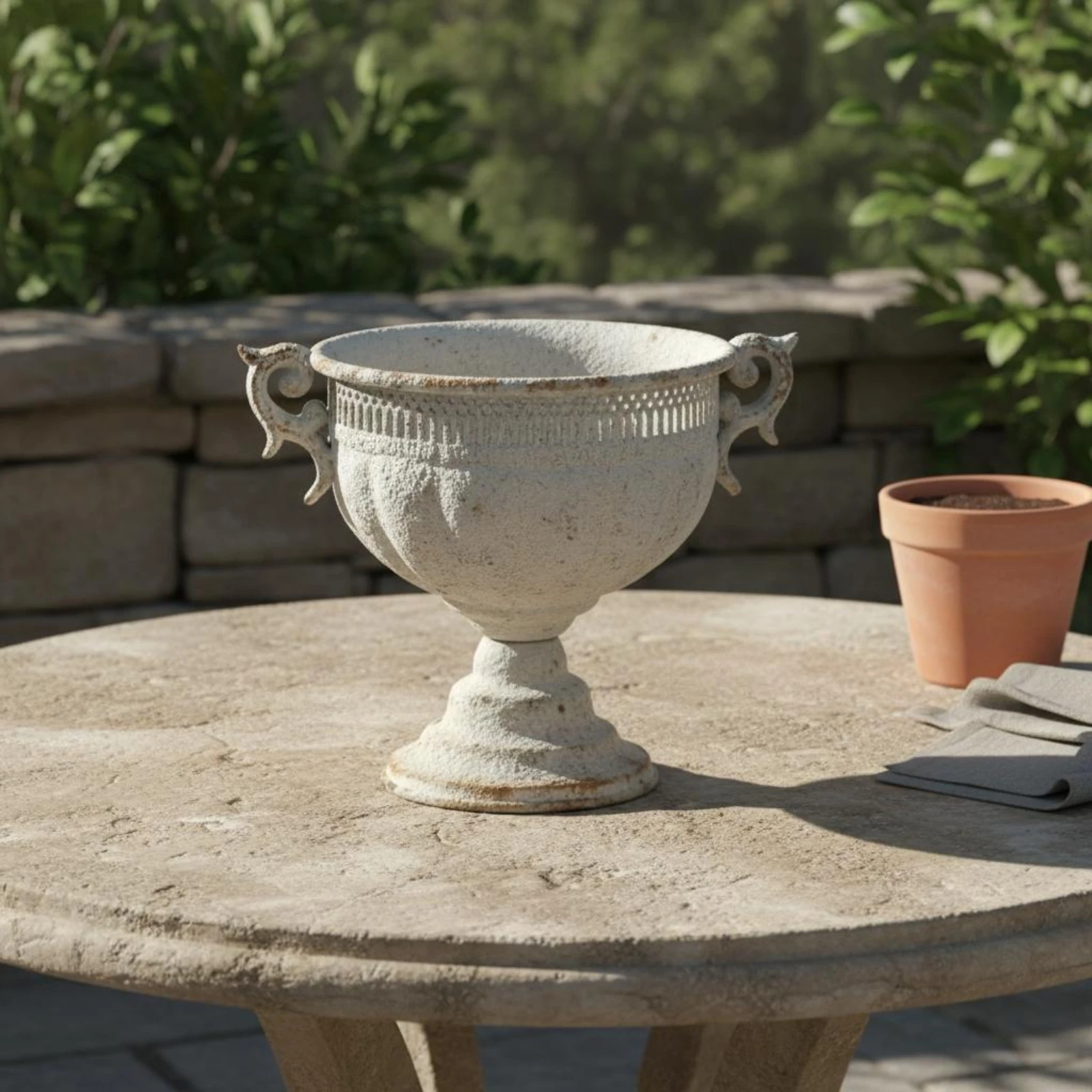 European Design Urn Vase Rustic Finish Vintage Iron Vase Floral Holder Wedding Centerpiece Home Decor Easy to Clean for Tabletop