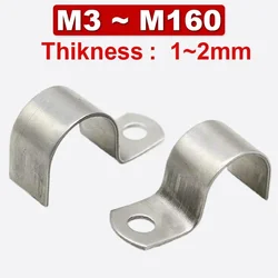 304 Stainless Steel P-type Single Side Pipe Clamp Half Single Hole Thickened Riding Card Throat Hoop Ohm Tube Card M3~M160