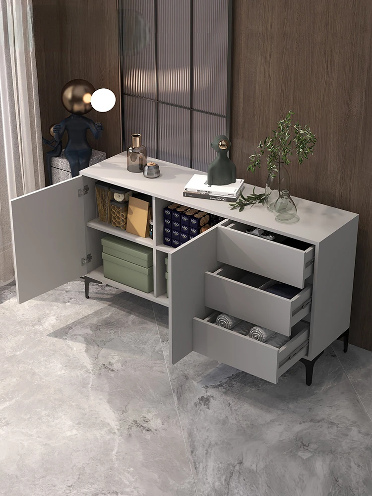 Italian Minimalist TV Cabinet High Bedroom Bed Front Cabinet Dressing Table Integrated Locker Chest of Drawers