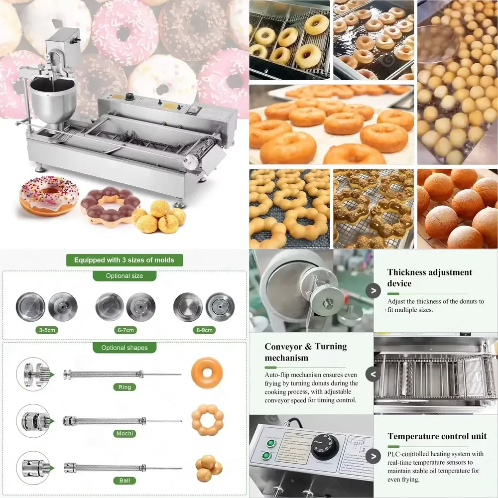 2026 Stainless Steel Doughnut Fryer Machine for Mochi Flower Donut Pastry Making Automatic Donut Maker Bakery Equipment