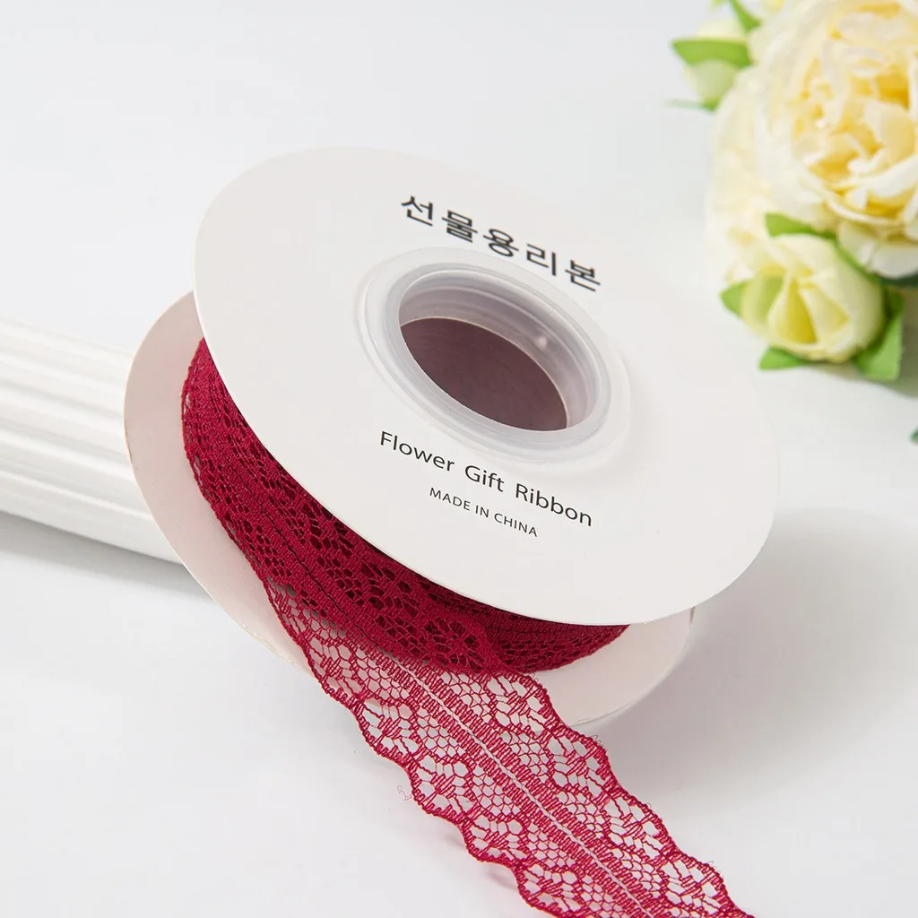 Polyester Lace Ribbon Delicate Flower Wrapping Ribbon Gift Wrapping Ribbon Long Lasting For Handmade Bow Making Diy Hair Flower