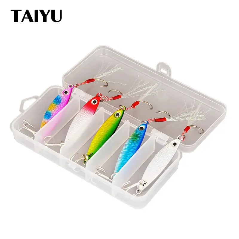 TAIYU Sea Fishing Metal Jig Lure 7g/10g/15g Fast Jigging Lures Wobbler Artificial Bait Crankbait for Fishing Tuna Trout Pesca