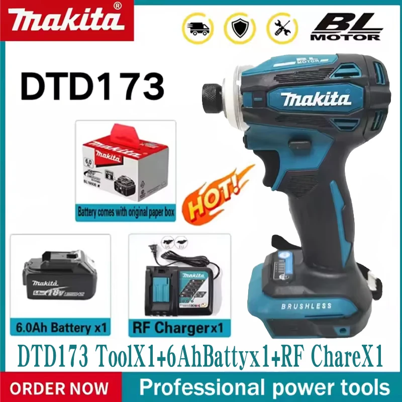 

Brushless Impact Driver 180N.m Cordless Electric Drill Screwdriver Power Tool For Makita 18V Battery Original Makita DTD