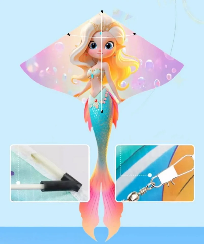 free shipping mermaid kite cartoon kite for kids inflatable games children outdoor toys shield kite parapente profesional flying