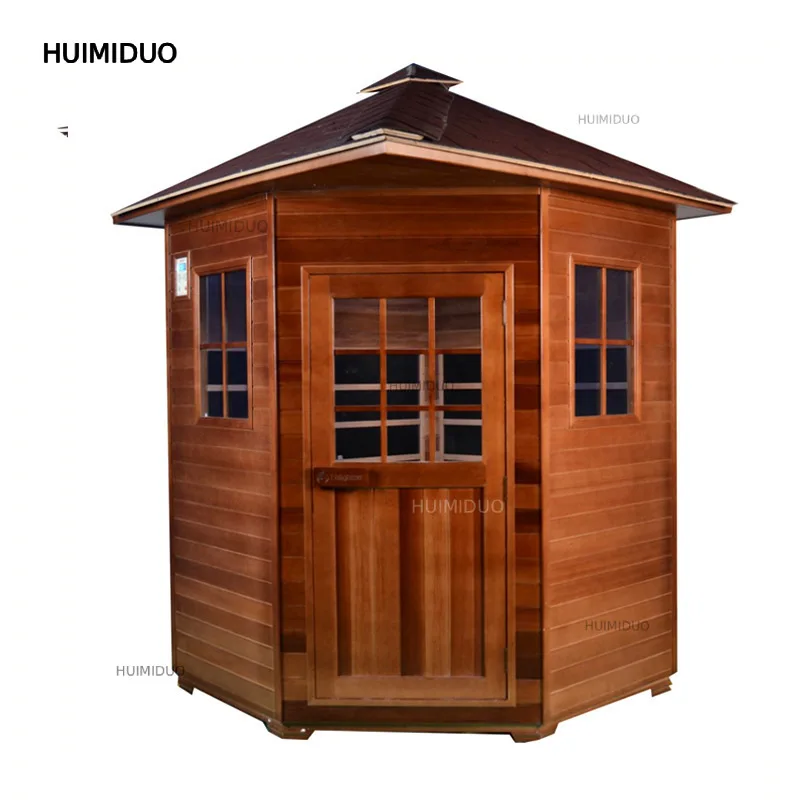 Luxury Portable Red Cedar Material Outdoor Freestanding Wooden Sauna