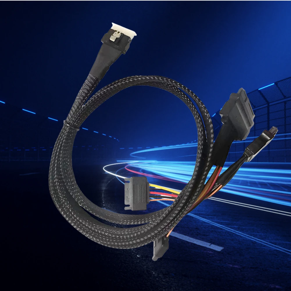 

SlimSAS 8X To 2*U.2 NVMe Adapter 80CM SFF-8654 74pin To 2*SFF-8639 68pin Cable SFF8654(8i) To 2*SFF-8639 NVME(U.2) Patch Cord