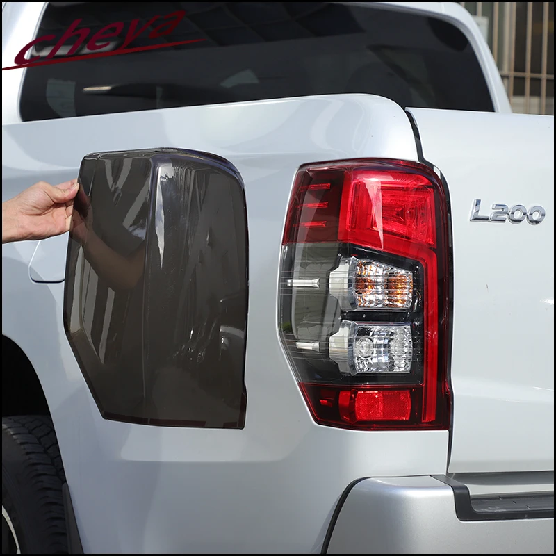 

For Mitsubishi L200 Pickup 2019+ Smoked black Tail door taillight protective case Brake light decorative cover accessories