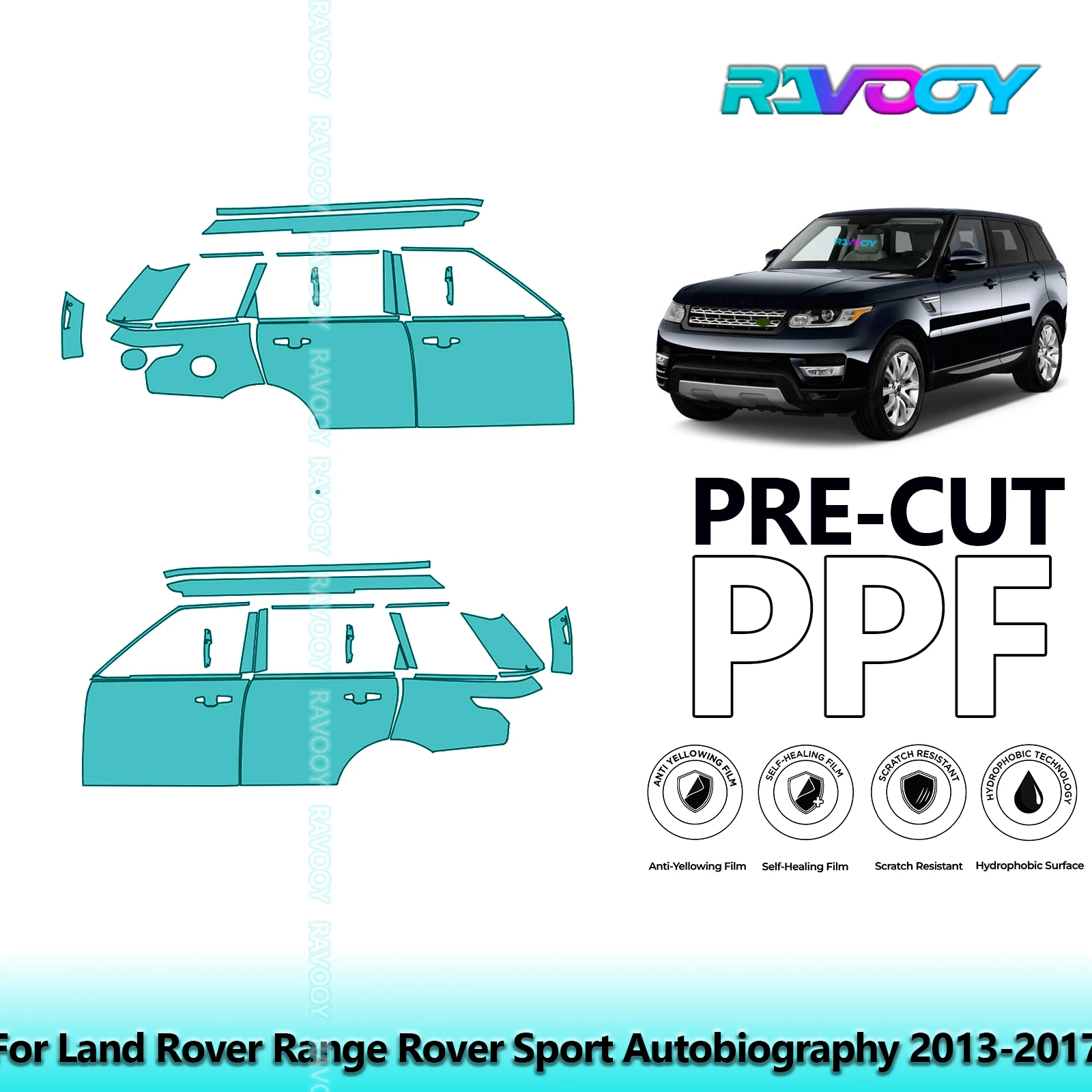

For Land Rover Range Rover Sport Autobiography 2013-2017 8.5mil Pre-Cut PPF Door & A/B Pillar Kit TPU Paint Protection Film Set
